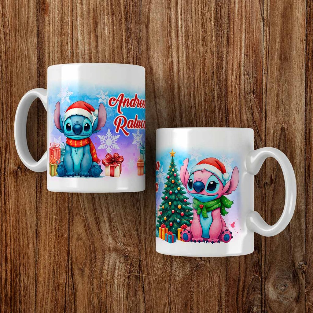 Cană Personalizată cu Stitch și Nume – Cadou Perfect pentru copii