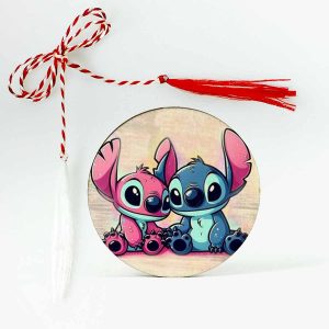 martisor pentru copii tip brosa personalizat cu personaj din desene animate Stitch