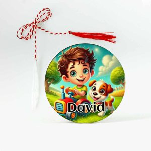 Mărțișor copii - baiat cu cățel