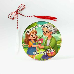 martisor din lemn personalizat pentru bunica, cadou 1 martie de la nepoata