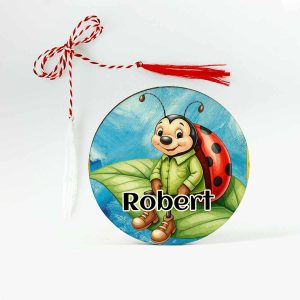 Mărțișoare personalizat cu nume și buburuză