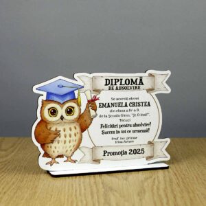 Trofeu personalizat - model Bufniță