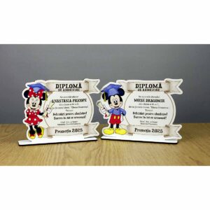 Trofeu personalizat - model Minnie și Mickey Mouse