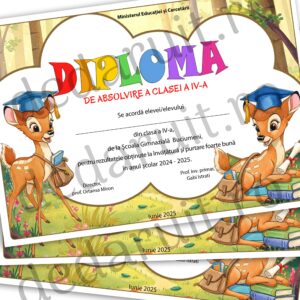 Diplomă școlară - model Bambi