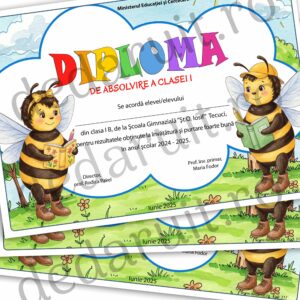 Diploma scolara - model Albinuțe
