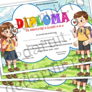 Diplomă școlară - Clasa Exploratorilor