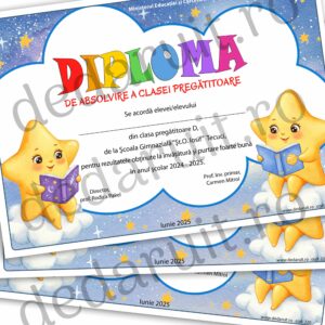 Diploma scolara - model Steluțe