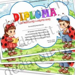 Diploma scolara - model Buburuze