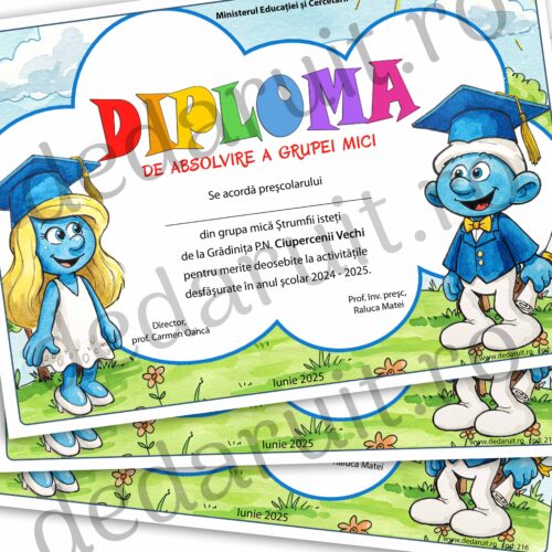 diploma scolara grupa strumfilor