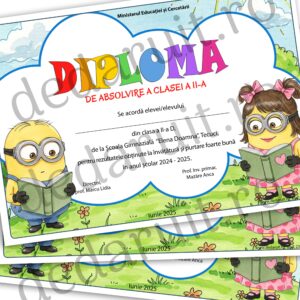 Diplomă școlară - model Minioni