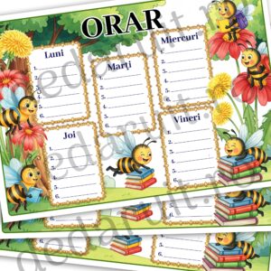 Orar școlar cu mascota clasei - Albinuțe