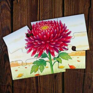 Puzzle educativ - Crizantema - 9 piese