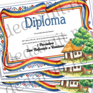 Diploma personalizata 1 Decembrie & 24 Ianuarie - model 239