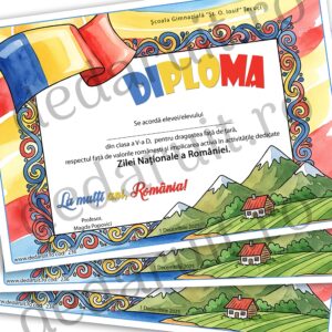 Diploma personalizata 1 Decembrie & 24 Ianuarie - model 236