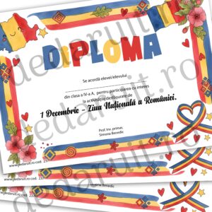 Diploma personalizata 1 Decembrie & 24 Ianuarie - model 237