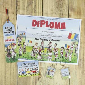 Set 1 Decembrie diplomă, semn de carte și opțional magnet/breloc