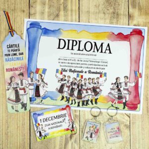Set 1 Decembrie diplomă, semn de carte și opțional magnet/breloc