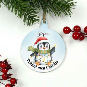 Glob personalizat Primul meu Crăciun – Pinguin | Cadou