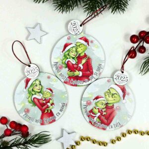 Glob personalizat pentru familie – Grinch | Cadou Crăciun