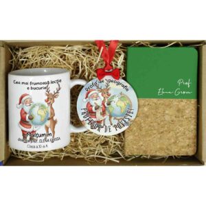 Set Cadou Personalizat Craciun Profesor Geografie