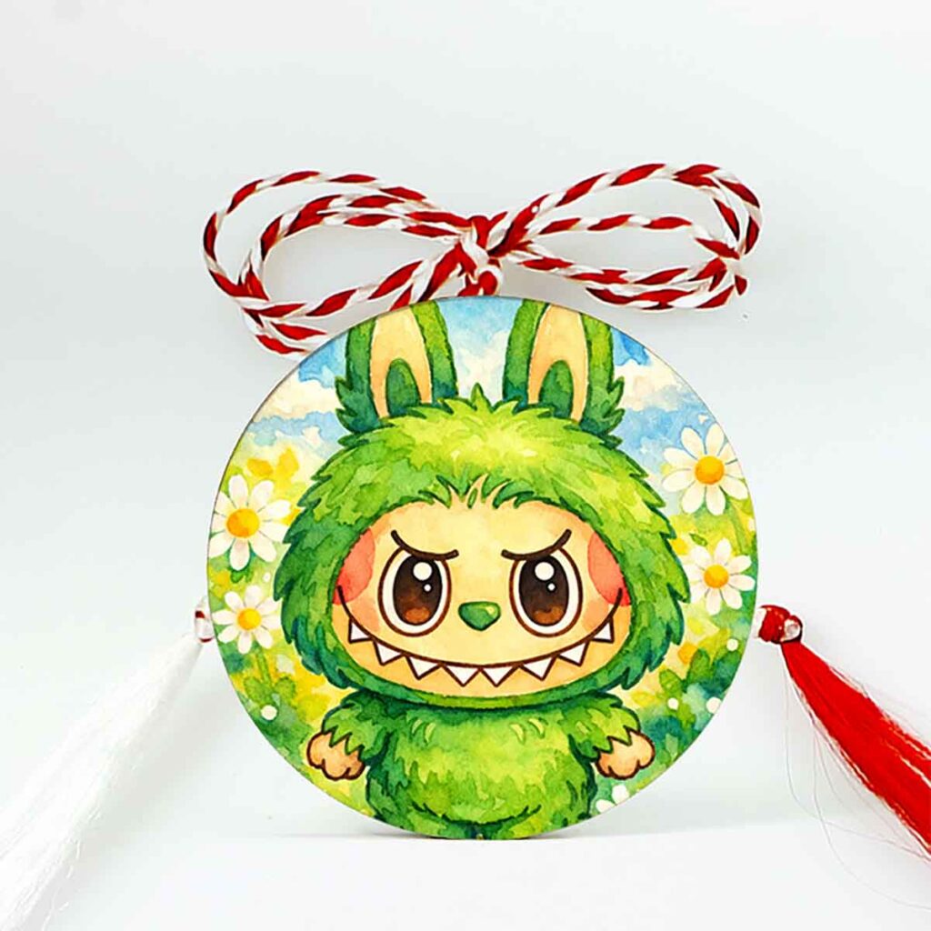 Mărțișor personalizat cu Labubu pentru copii, cadou creativ de 1 Martie