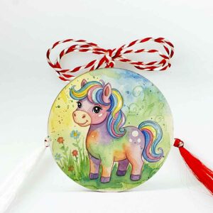 Mărțișor personalizat pentru copii cu cal sau ponei, cadou de 1 Martie pentru fetițe și băieți