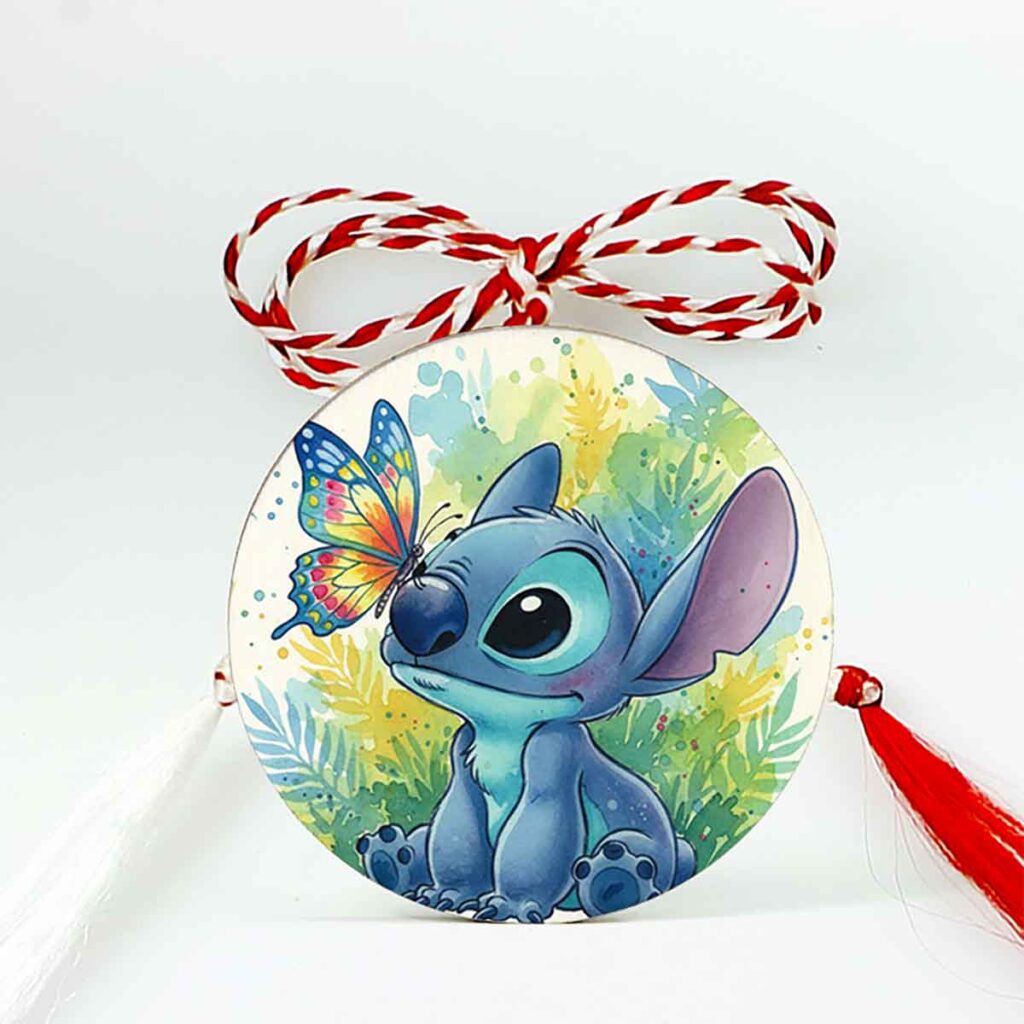 Mărțișor personalizat pentru copii cu Stitch, cadou vesel de 1 Martie