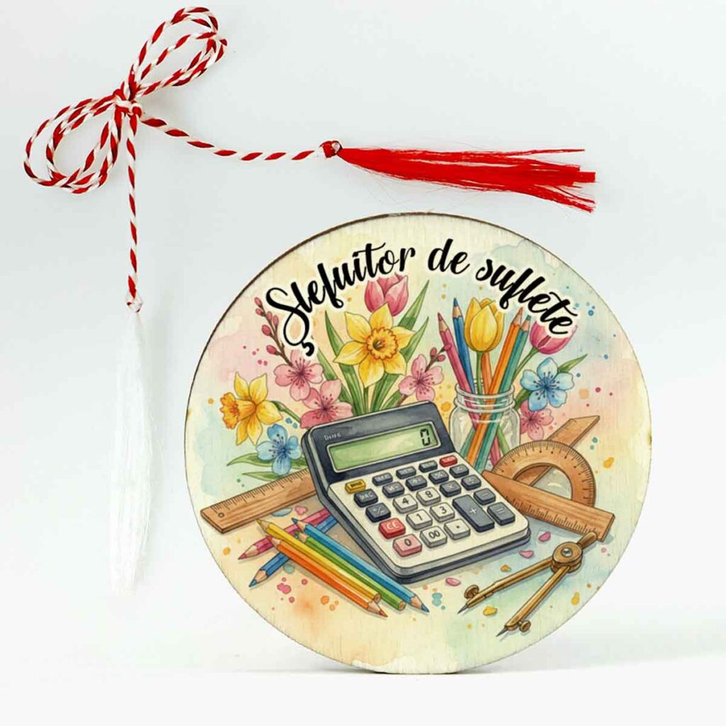 Mărțișor personalizat pentru profesoara de matematică, cadou de 1 Martie