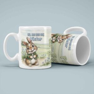Cană personalizată de Paște cu iepuraș pentru cel mai bun naș – cadou special Dedaruit