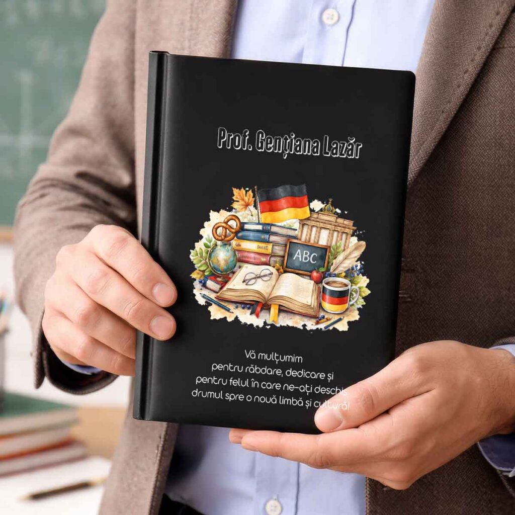 Agenda personalizata profesoara germana cadou elegant Dedaruit
