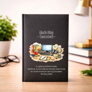 agenda personalizata pentru secretara cu nume si mesaj cadou Dedaruit