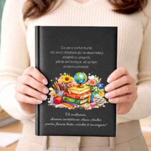 cadou pentru invatatoare agenda personalizata A5 cu nume si mesaj emotional Dedaruit