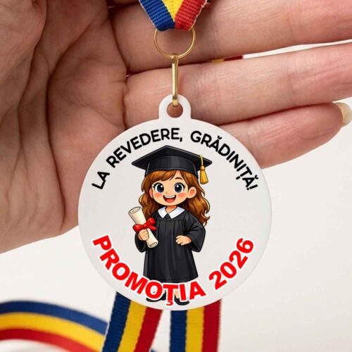 medalie absolvent gradinita model fata promotia 2026 print UV MDF Dedaruit