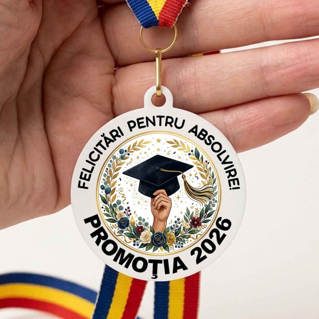 medalie absolvire felicitari promotia 2026 cadou elevi clasa a 8 a si a 12 a