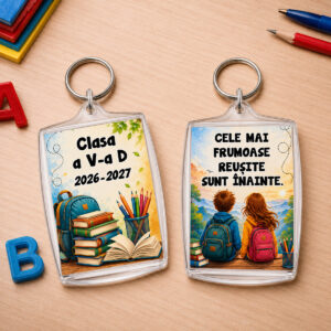 Breloc pentru elevi prima zi de școală personalizat Clasa a V-a