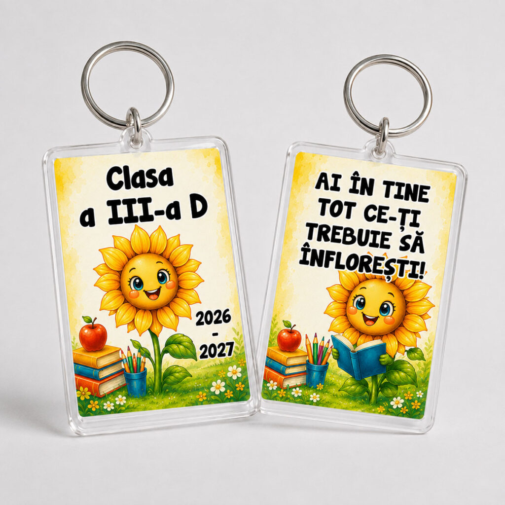 Breloc personalizat Clasa Florilor pentru elevi Imagine față: