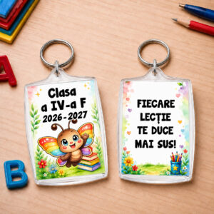 Breloc personalizat Clasa Fluturașilor pentru elevi, cadou de început de an școlar Dedaruit