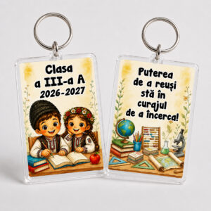 Breloc personalizat elevi Clasa Românașilor pentru început de an școlar