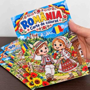 Carte de colorat 1 Decembrie, format A5, cu 16 pagini dedicate Zilei Naționale a României, pentru copii